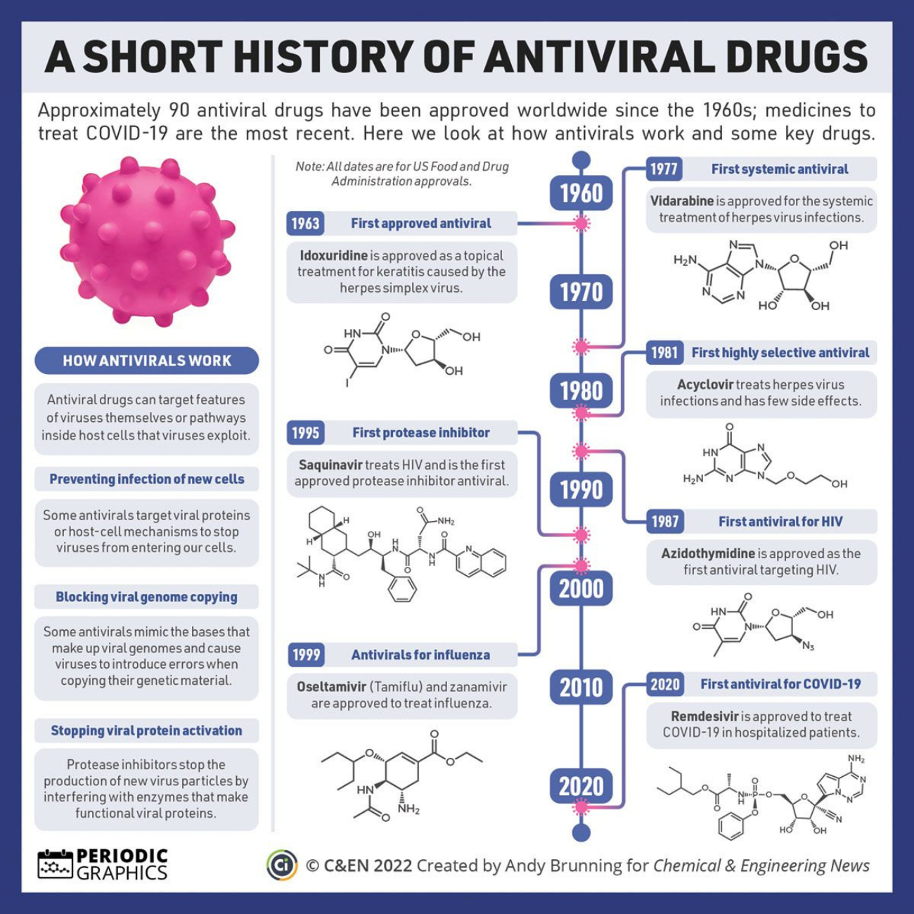 A history of antiviral drugs and how they work.