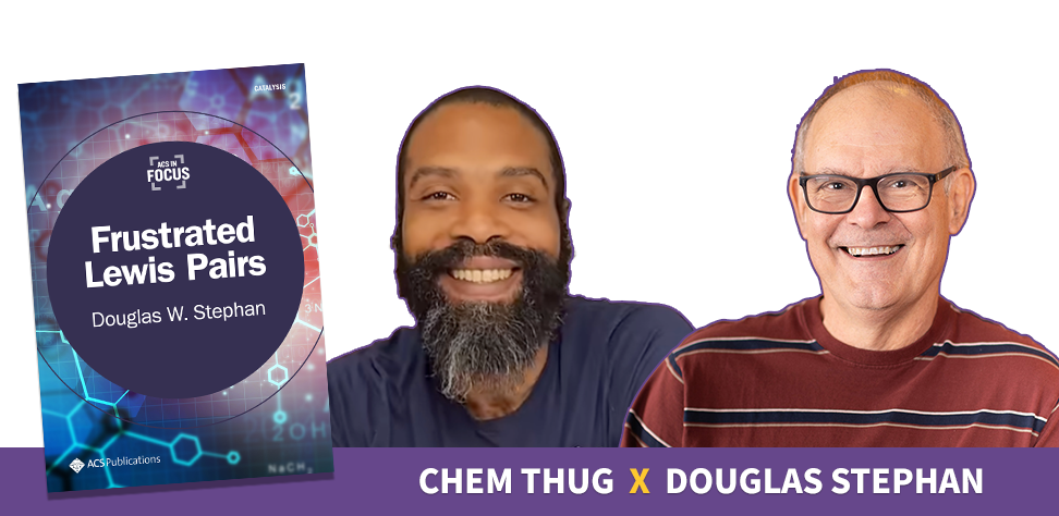 Cover image of the digital primer Frustrated Lewis Pairs and headshots of Doug Stephan and Chem Thug