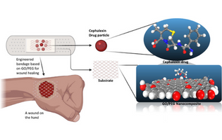 Density Functional Theory Interaction Study of a Polyethylene Glycol-Based Nanocomposite with Cephalexin Drug for the Elimination of Wound Infection